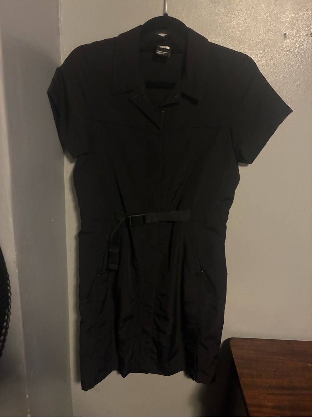 The North Face Black Short-Sleeve Belted Mini Dress